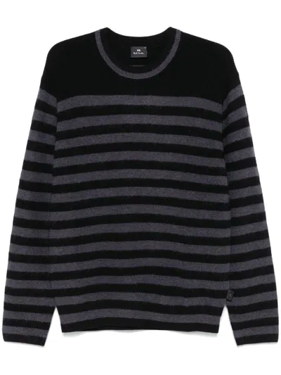 Ps By Paul Smith Striped Sweater In Black  