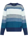 Ps By Paul Smith Striped Fisherman Knit Sweater In Blue