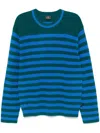 Ps By Paul Smith Striped Sweater In Green