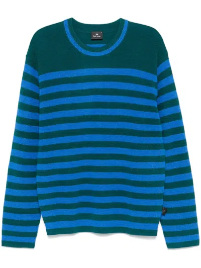 Ps By Paul Smith Striped Sweater In Blue