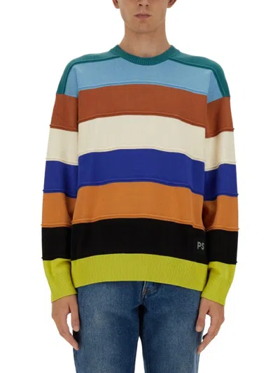 PS BY PAUL SMITH STRIPED SWEATER IN ORGANIC COTTON FABRIC