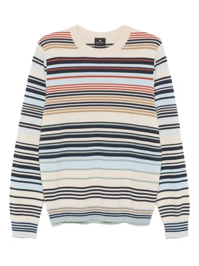 Ps By Paul Smith Striped Sweater In Neutrals