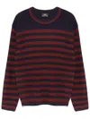Ps By Paul Smith Striped Sweater In Purple