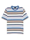 Ps By Paul Smith Blue And Pink Stripe T-shirt In Blue