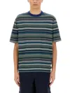 Ps By Paul Smith Ps Paul Smith Mens Multi Yarn-dye Stripe T-shirt In Multicolour
