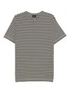 Ps By Paul Smith White And Black Stripes Cotton T-shirt In Neutrals