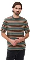 Ps By Paul Smith Striped Tee Dark Olive In Multi
