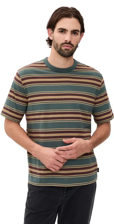 Ps By Paul Smith Striped Tee Dark Olive In Multi