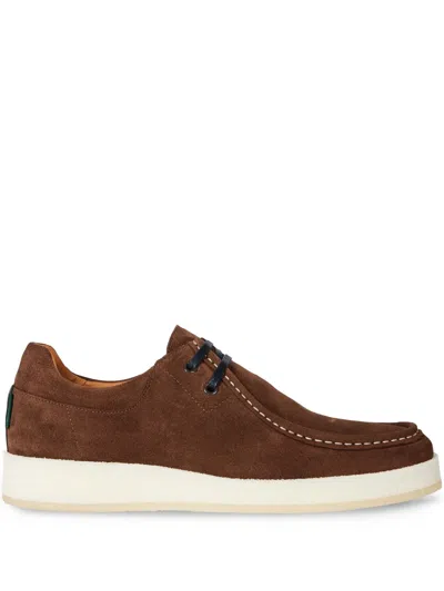 Ps By Paul Smith Suede Derby Shoes In Braun