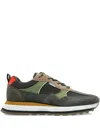 Ps By Paul Smith Suede-leather Panelled Low-top Sneakers In Green