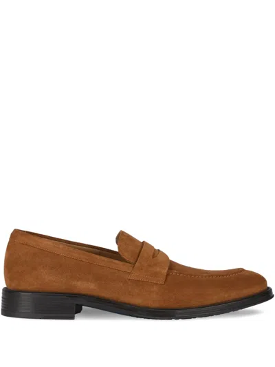 Ps By Paul Smith Suede Panelled Loafers In Brown