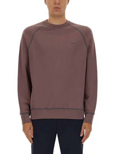 PS BY PAUL SMITH SWEATSHIRT WITH EMBROIDERY PS HAPPY