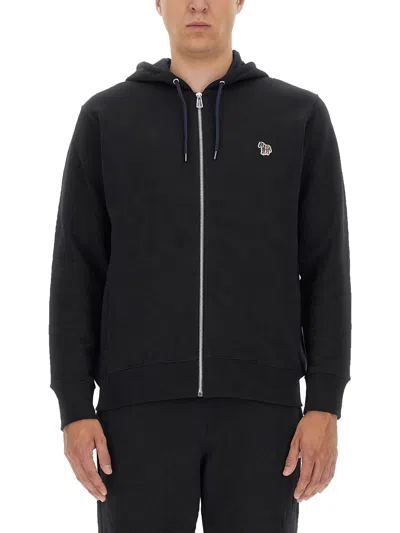 Ps By Paul Smith Sweatshirt With Zebra Patch In Black