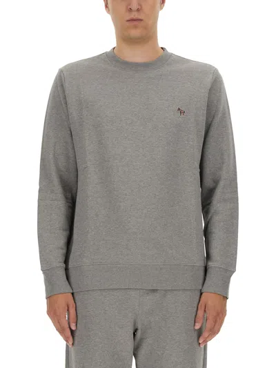 Ps By Paul Smith Sweatshirt With Zebra Patch In Grey