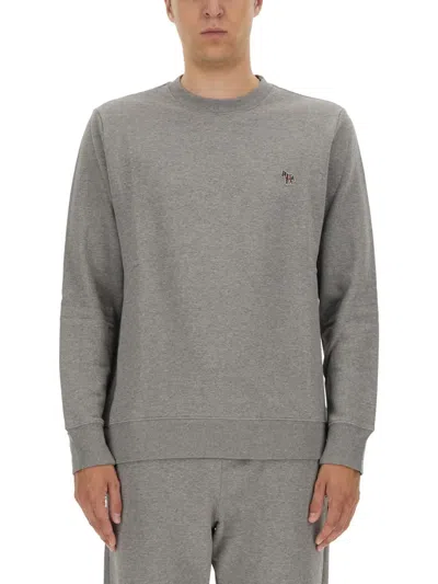 Ps By Paul Smith Ps Paul Smith Zebra Patch Organic Cotton Sweatshirt In Gray