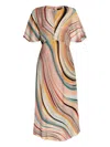 Ps By Paul Smith Swirl Bell-sleeve Dress In Multi