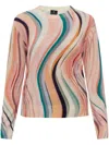 Ps By Paul Smith Women's Glitter 'swirl' Wool-blend Turtle Neck Sweater Multicolour In Orange