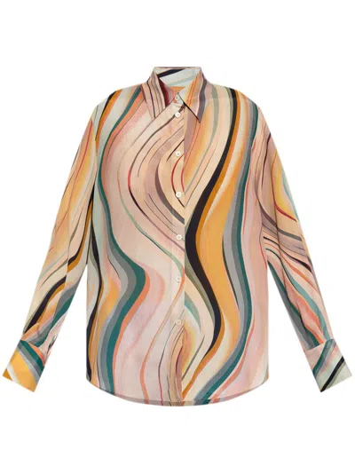 Ps By Paul Smith Swirl Print Shirt In Multicolour