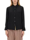 Ps By Paul Smith Ps Paul Smith Curved Hem Poplin Shirt In Black