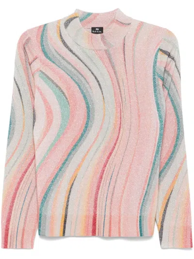 Ps By Paul Smith Swirl Sweater In Neutrals