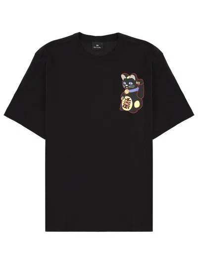 Ps By Paul Smith T-shirt Cat In Black