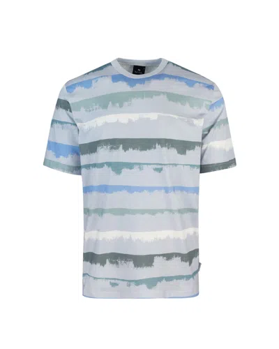 PS BY PAUL SMITH DRIP STRIPE T-SHIRT BLUE