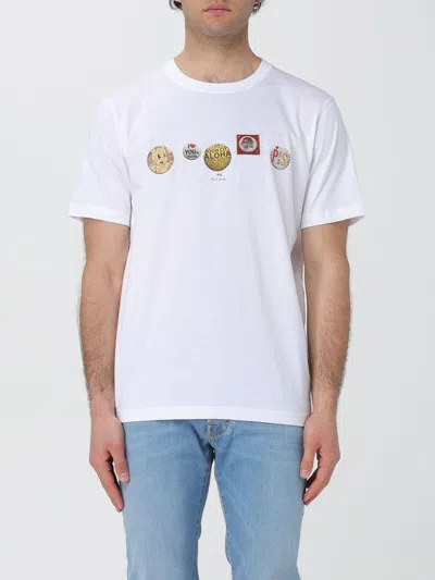 Ps By Paul Smith Ps Paul Smith Mens Reg Fit T-shirt Badges Clothing In White