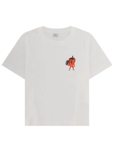Ps By Paul Smith T-shirt "strawberry" In White