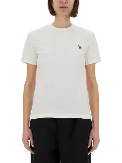 Ps By Paul Smith T Shirt With Logo Patch In White