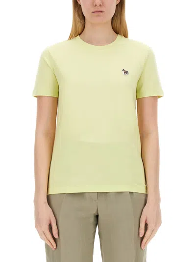 Ps By Paul Smith T-shirt With Logo Patch In Yellow