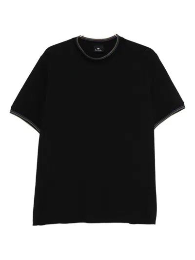 PS BY PAUL SMITH T-SHIRT WITH STRIPED CREW NECK