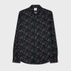Ps By Paul Smith Leaf Print Tailored Shirt In Black