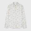 Ps By Paul Smith Tailored-fit Ecru 'jacaranda' Print Shirt White In White