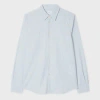 Ps By Paul Smith Tailored-fit Light Blue Melange Stripe Shirt In Blue