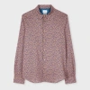 Ps By Paul Smith Tailored-fit Mauve 'oxalis Floral' Print Shirt Purple In Purple