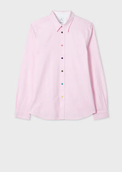 Ps By Paul Smith Tailored-fit Pink Organic-cotton Multicolour Button Oxford Shirt