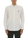 Ps By Paul Smith Zebra-patch Organic-cotton Shirt In White