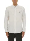 Ps By Paul Smith Zebra-patch Organic-cotton Shirt In White