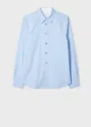 Ps By Paul Smith Tailored-fit Sky Blue Organic-cotton Multicolour Button Oxford Shirt In Blue
