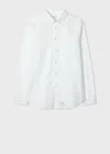 Ps By Paul Smith Tailored-fit White Button-down Oxford Shirt In White