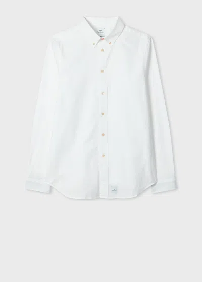 Ps By Paul Smith Tailored-fit White Button-down Oxford Shirt