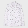 Ps By Paul Smith Tailored-fit White 'cyclist' Print Shirt In White