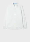 Ps By Paul Smith Tailored-fit White Organic-cotton Multicolour Button Oxford Shirt In White