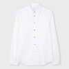 Ps By Paul Smith Tailored-fit White Stretch-cotton Shirt With Multicolour Buttons In White