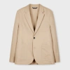 Ps By Paul Smith Tan Cotton-linen Twill Patch-pocket Blazer Brown In Brown