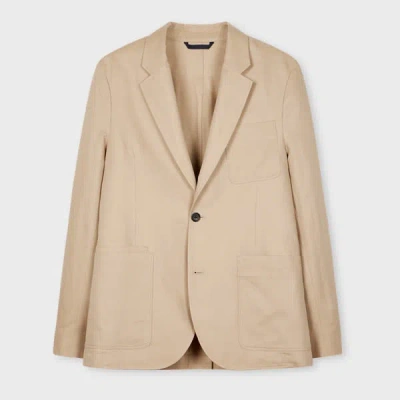 Ps By Paul Smith Tan Cotton-linen Twill Patch-pocket Blazer Brown