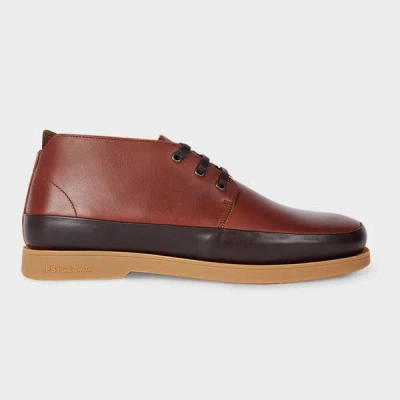 Ps By Paul Smith Tan Leather 'crane' Chukka Boots Brown
