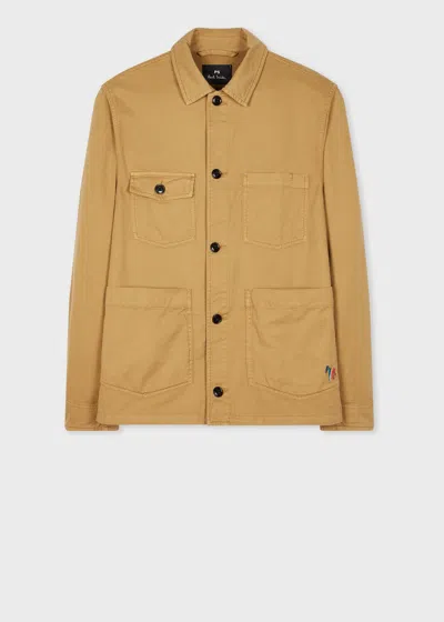Ps By Paul Smith Mens Ls Casual Fit Shirt Jkt Bs Zeb Brown