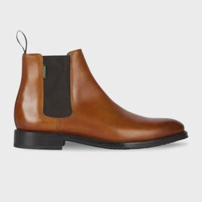 Ps By Paul Smith Tan Leather 'augustus' Boots Brown