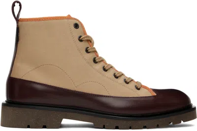 Ps By Paul Smith Tan Logo High-top Sneakers In 7 Whites